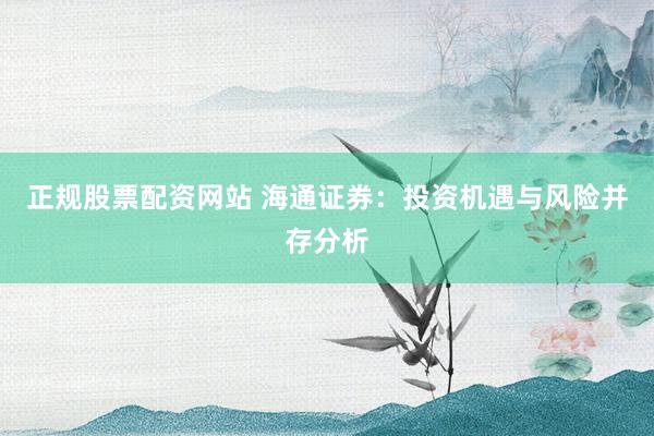 正规股票配资网站 海通证券：投资机遇与风险并存分析