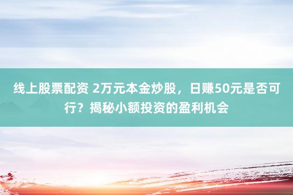 线上股票配资 2万元本金炒股，日赚50元是否可行？揭秘小额投资的盈利机会