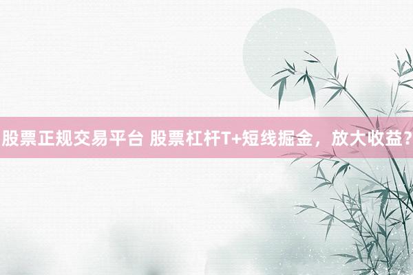 股票正规交易平台 股票杠杆T+短线掘金，放大收益？
