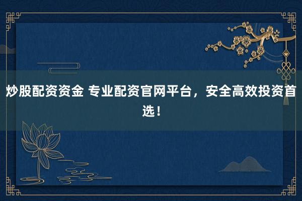 炒股配资资金 专业配资官网平台，安全高效投资首选！