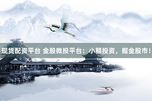 现货配资平台 金股微投平台：小额投资，掘金股市！