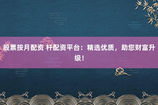 股票按月配资 杆配资平台：精选优质，助您财富升级！
