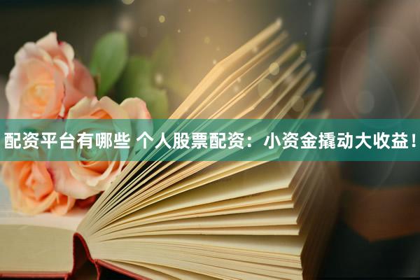 配资平台有哪些 个人股票配资：小资金撬动大收益！