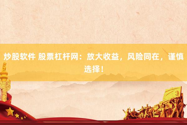 炒股软件 股票杠杆网：放大收益，风险同在，谨慎选择！