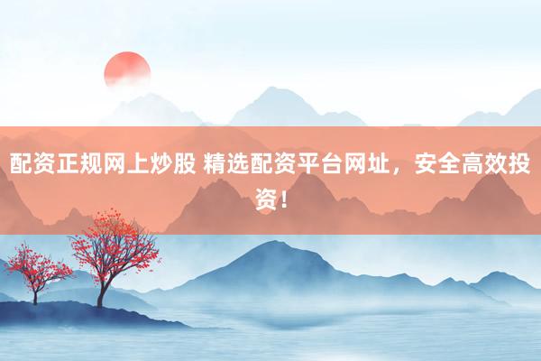 配资正规网上炒股 精选配资平台网址，安全高效投资！