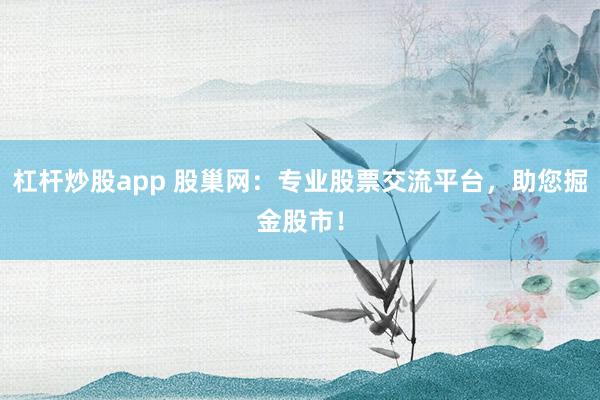 杠杆炒股app 股巢网:专业股票交流平台,助您掘金股市!
