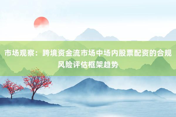 市场观察：跨境资金流市场中场内股票配资的合规风险评估框架趋势