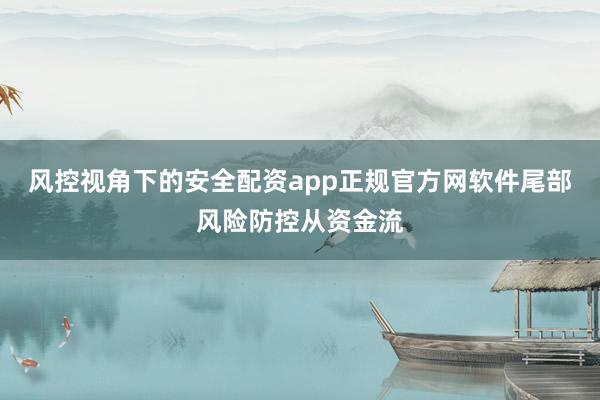 风控视角下的安全配资app正规官方网软件尾部风险防控从资金流