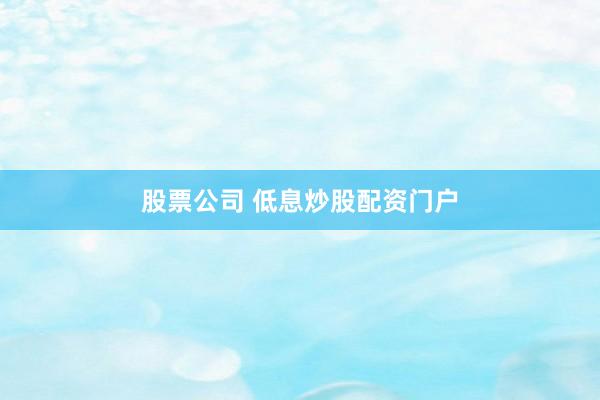 股票公司 低息炒股配资门户