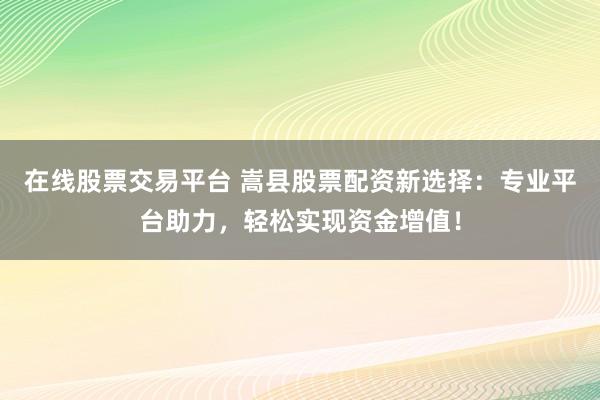 在线股票交易平台 嵩县股票配资新选择：专业平台助力，轻松实现资金增值！