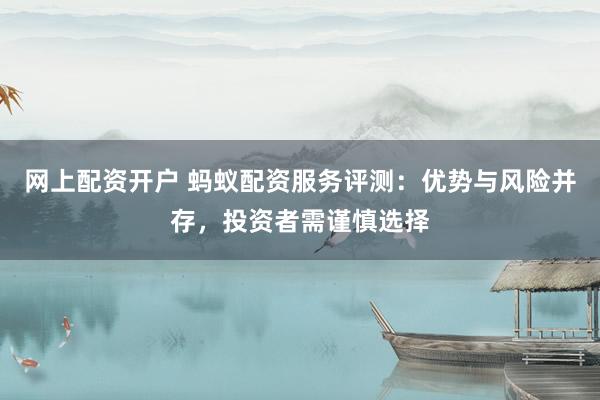 网上配资开户 蚂蚁配资服务评测：优势与风险并存，投资者需谨慎选择