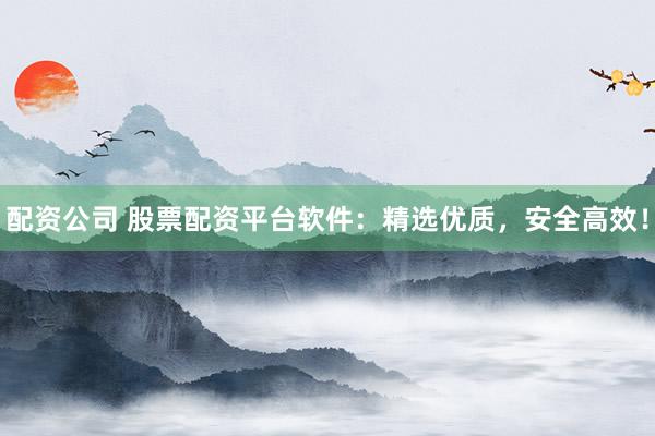 配资公司 股票配资平台软件：精选优质，安全高效！