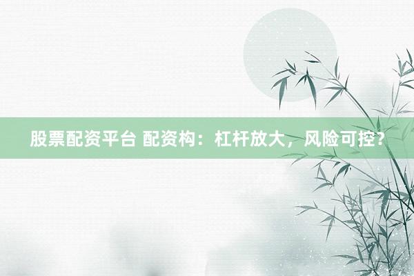股票配资平台 配资构：杠杆放大，风险可控？